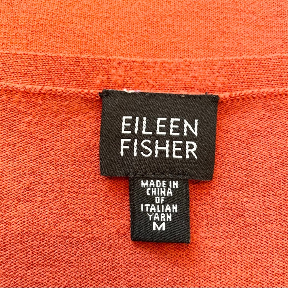 Eileen Fisher orange Italian yarn knit blouse - Picture 6 of 7